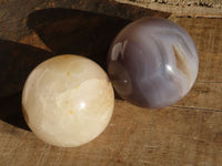 Polished Lovely Pair Of Agate Spheres  x 2 From Madagascar - Toprock Gemstones and Minerals