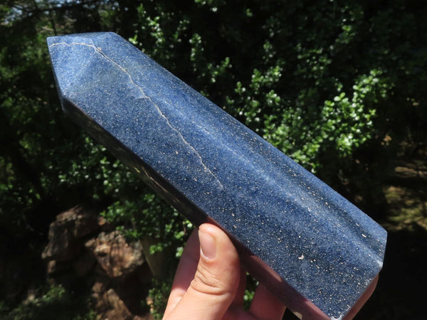 Polished Large Blue Lazulite Point  x 1 From Madagascar - TopRock