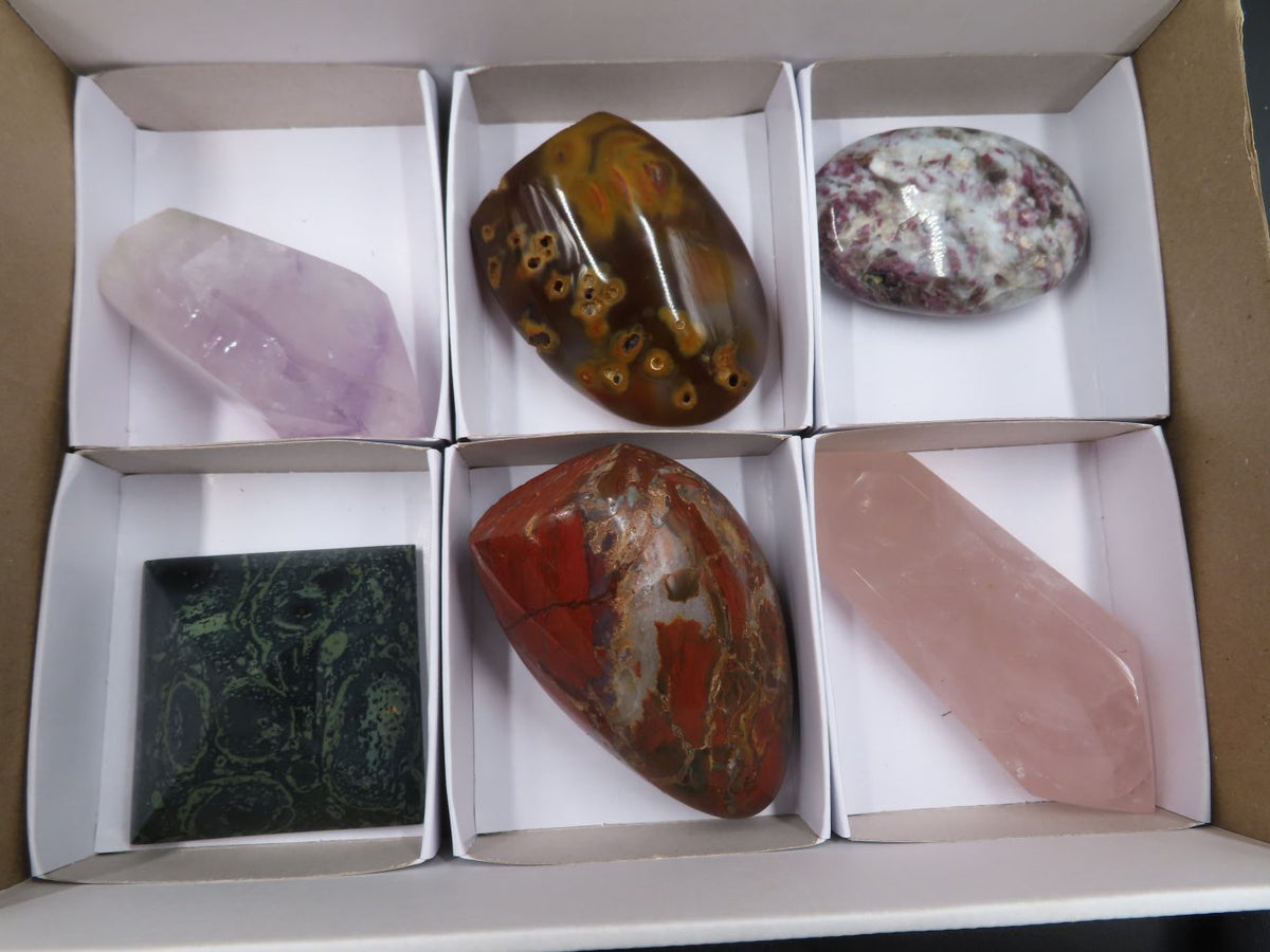 Polished Mixed Malagasy Minerals x 6 From Madagascar - TopRock