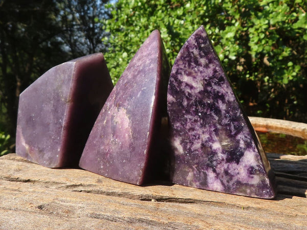 Polished Purple Lepidolite Free Forms  x 6 From Madagascar