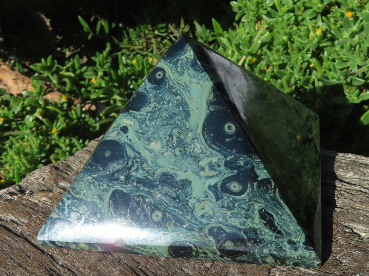 Polished Stromatolite Jasper / Nebula Stone Pyramids x 2 From Madagascar - TopRock