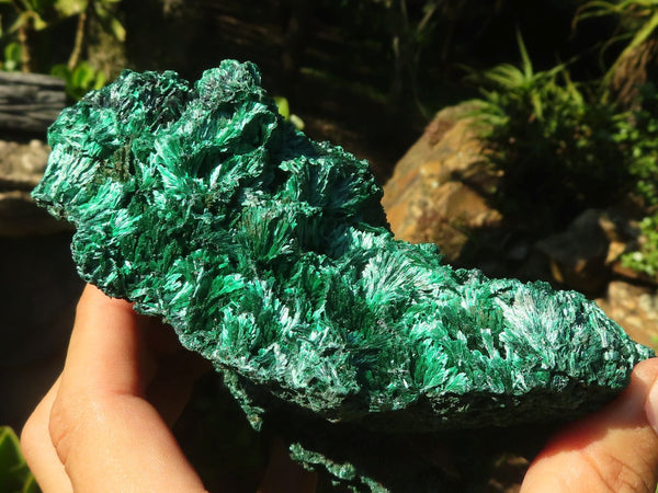 Natural Chatoyant Silky Malachite Specimen  x 1 From Congo - Toprock Gemstones and Minerals 
