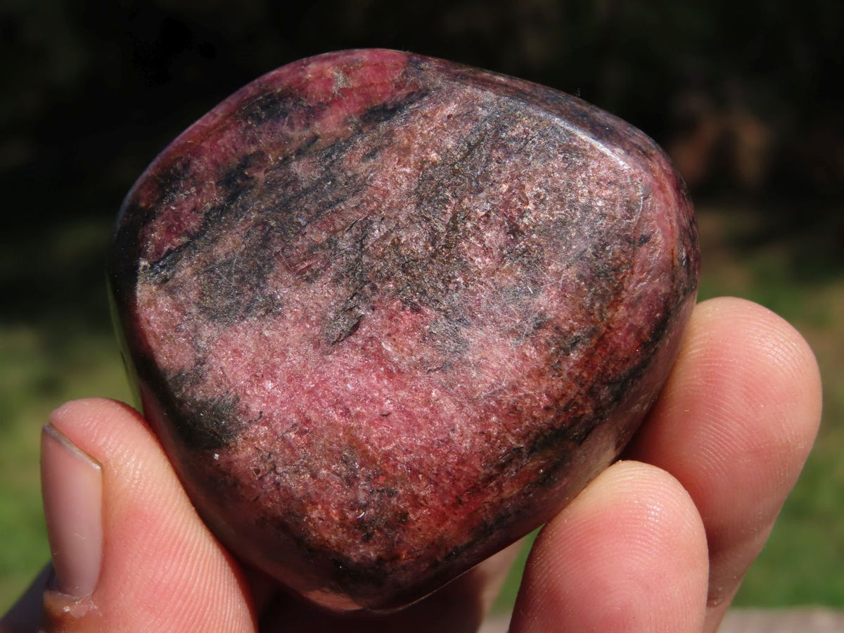 Polished Pink & Black Rhodonite Gallets/Free Forms x 6 From Rushinga, Zimbabwe - TopRock