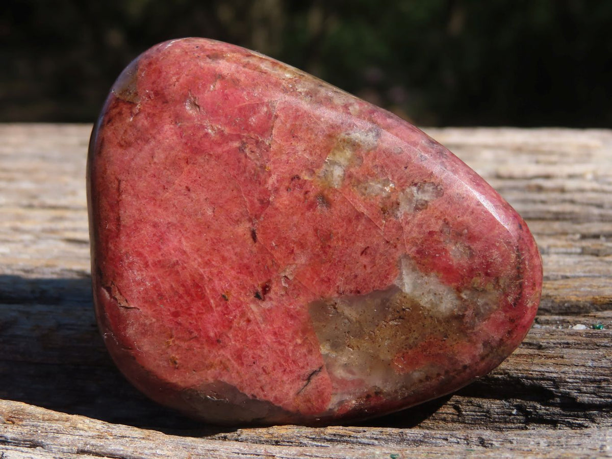 Polished Pink & Black Rhodonite Gallets/Free Forms x 6 From Rushinga, Zimbabwe - TopRock