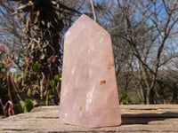 Polished Gemmy Rose Quartz Points x 3 From Madagascar - Toprock Gemstones and Minerals