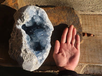 Natural Large Blue Celestite Geode With Gemmy Centred Crystals  x 1 From Sakoany, Madagascar - Toprock Gemstones and Minerals