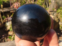 Polished Schorl Black Tourmaline Spheres x 4 From Madagascar - Toprock Gemstones and Minerals