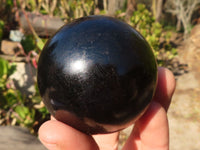 Polished Schorl Black Tourmaline Spheres x 4 From Madagascar - Toprock Gemstones and Minerals