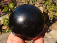 Polished Schorl Black Tourmaline Spheres x 4 From Madagascar - Toprock Gemstones and Minerals