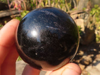 Polished Schorl Black Tourmaline Spheres x 4 From Madagascar - Toprock Gemstones and Minerals