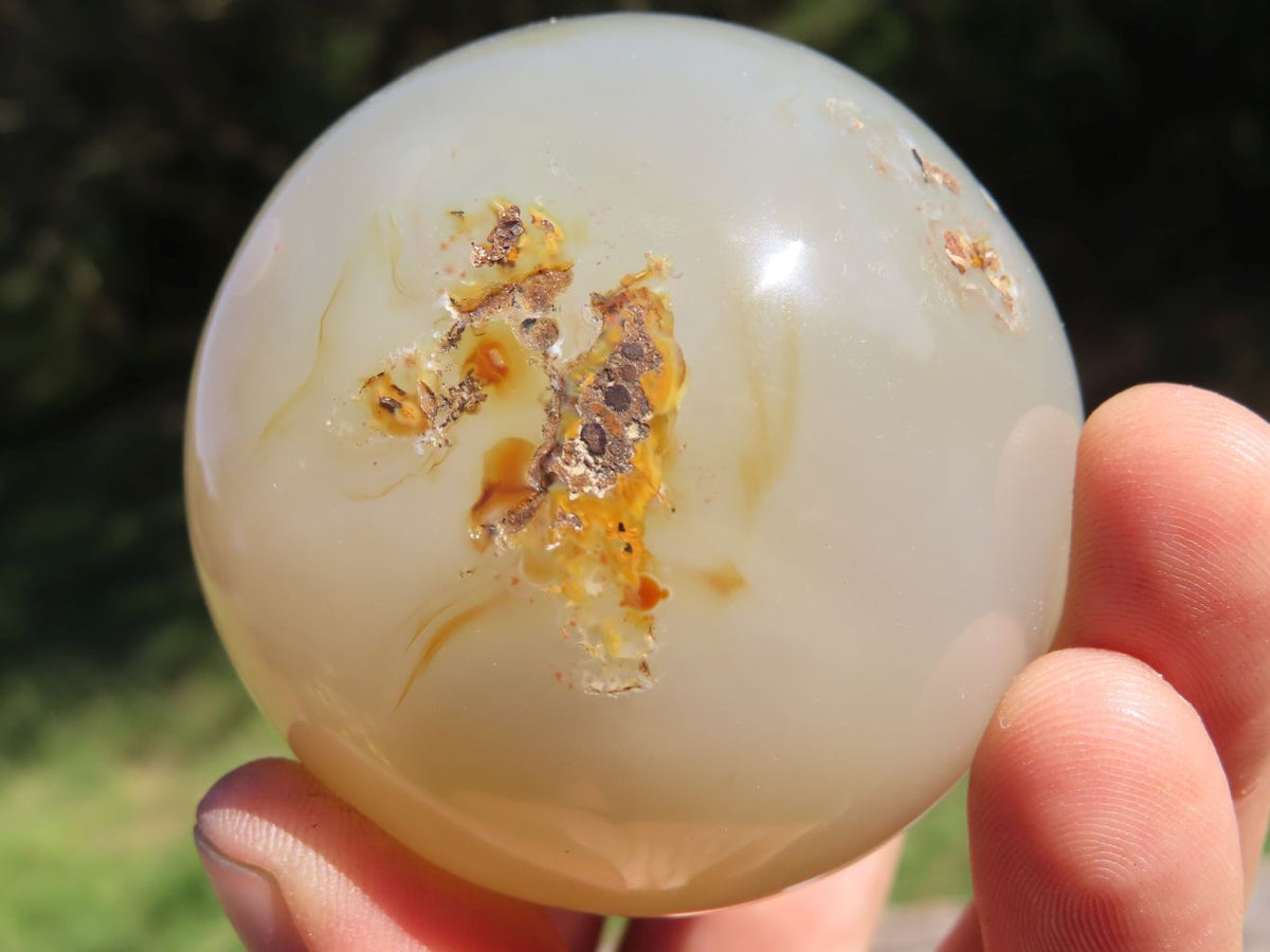 Polished Translucent Chalcedony Agate Spheres x 3 From Madagascar - TopRock