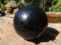 Polished Schorl Black Tourmaline Spheres  x 2 From Madagascar - Toprock Gemstones and Minerals