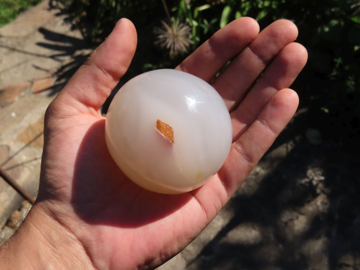 Polished Translucent Chalcedony Agate Spheres x 3 From Madagascar - TopRock