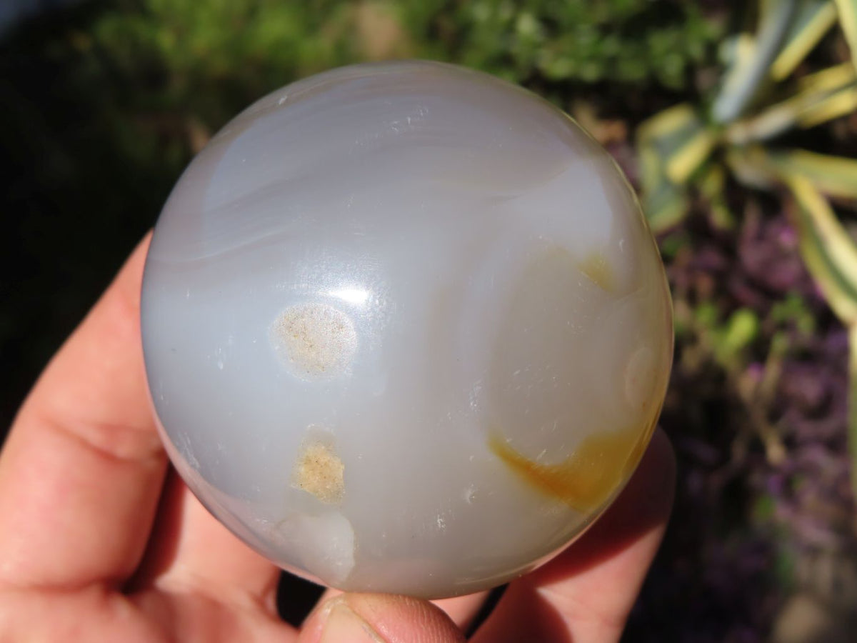 Polished Translucent Chalcedony Agate Spheres x 3 From Madagascar - TopRock