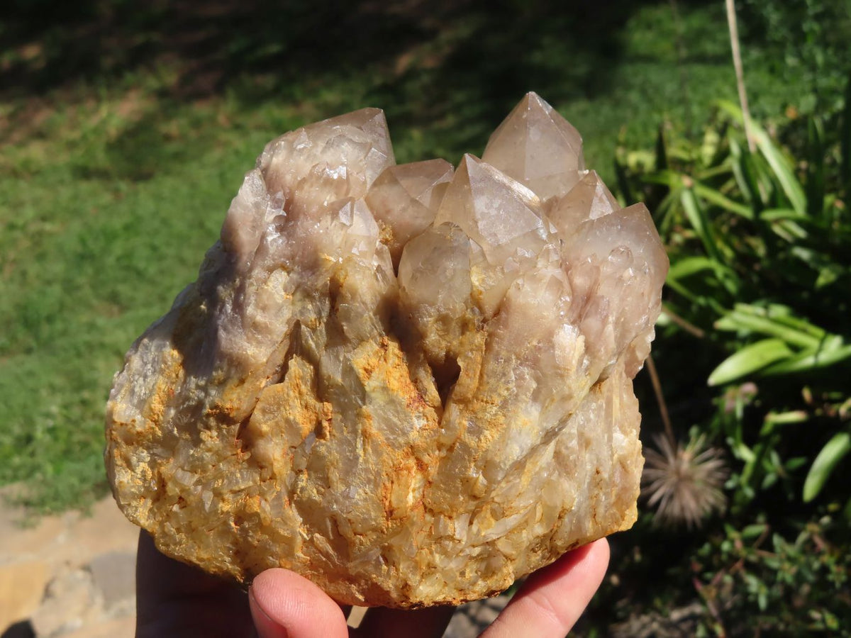 Natural Smokey Cascading Phantom Quartz Clusters x 2 From Luena, Congo - TopRock