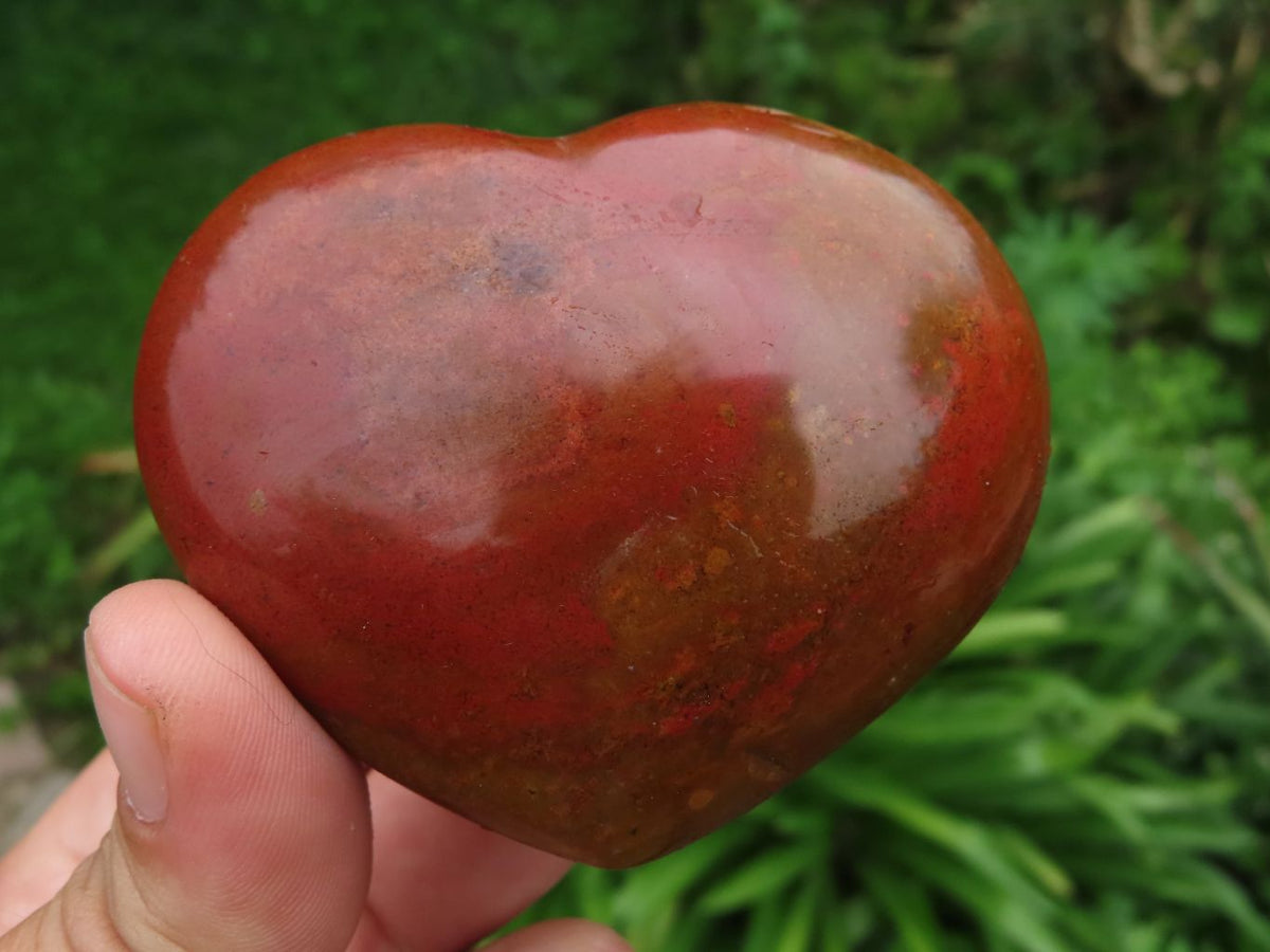 Polished Red Medium Sized Flame Jasper Hearts x 6 From Madagascar - TopRock
