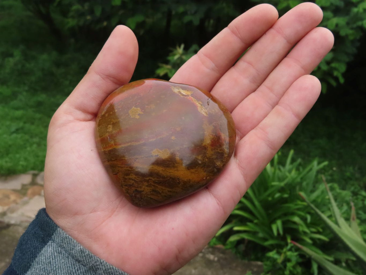 Polished Red Medium Sized Flame Jasper Hearts x 6 From Madagascar - TopRock