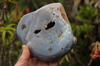 Polished Agate Geode With A Crystalline Golden Limonite Centre  x 1 From Madagascar - TopRock