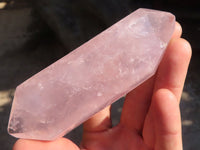 Polished Gemmy Double Terminated Rose Quartz Points x 5 From Antsirabe, Madagascar - Toprock Gemstones and Minerals