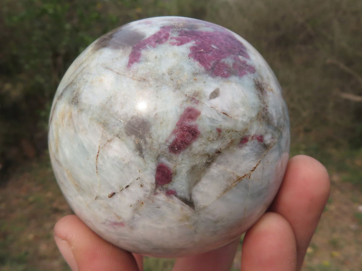 Polished Pink Rubellite Tourmaline Spheres x 2 From Ambatondrazaka, Madagascar - TopRock