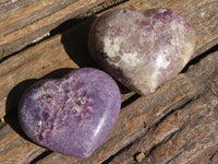 Polished Purple Lepidolite Hearts  x 6 From Madagascar - Toprock Gemstones and Minerals