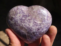 Polished Purple Lepidolite Hearts  x 6 From Madagascar - Toprock Gemstones and Minerals