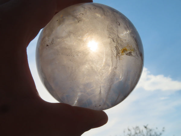Polished Pale Smokey Quartz Crystal Spheres x 2 From Madagascar - TopRock