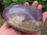 Polished Purple Lepidolite Standing Free Forms  x 3 From Madagascar - Toprock Gemstones and Minerals