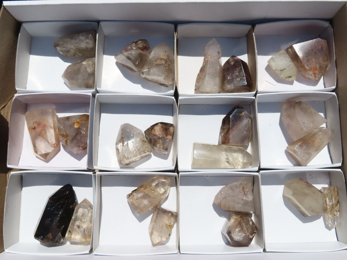 Polished Small Quartz Crystal Points With Inclusions x 24 From Madagascar - TopRock
