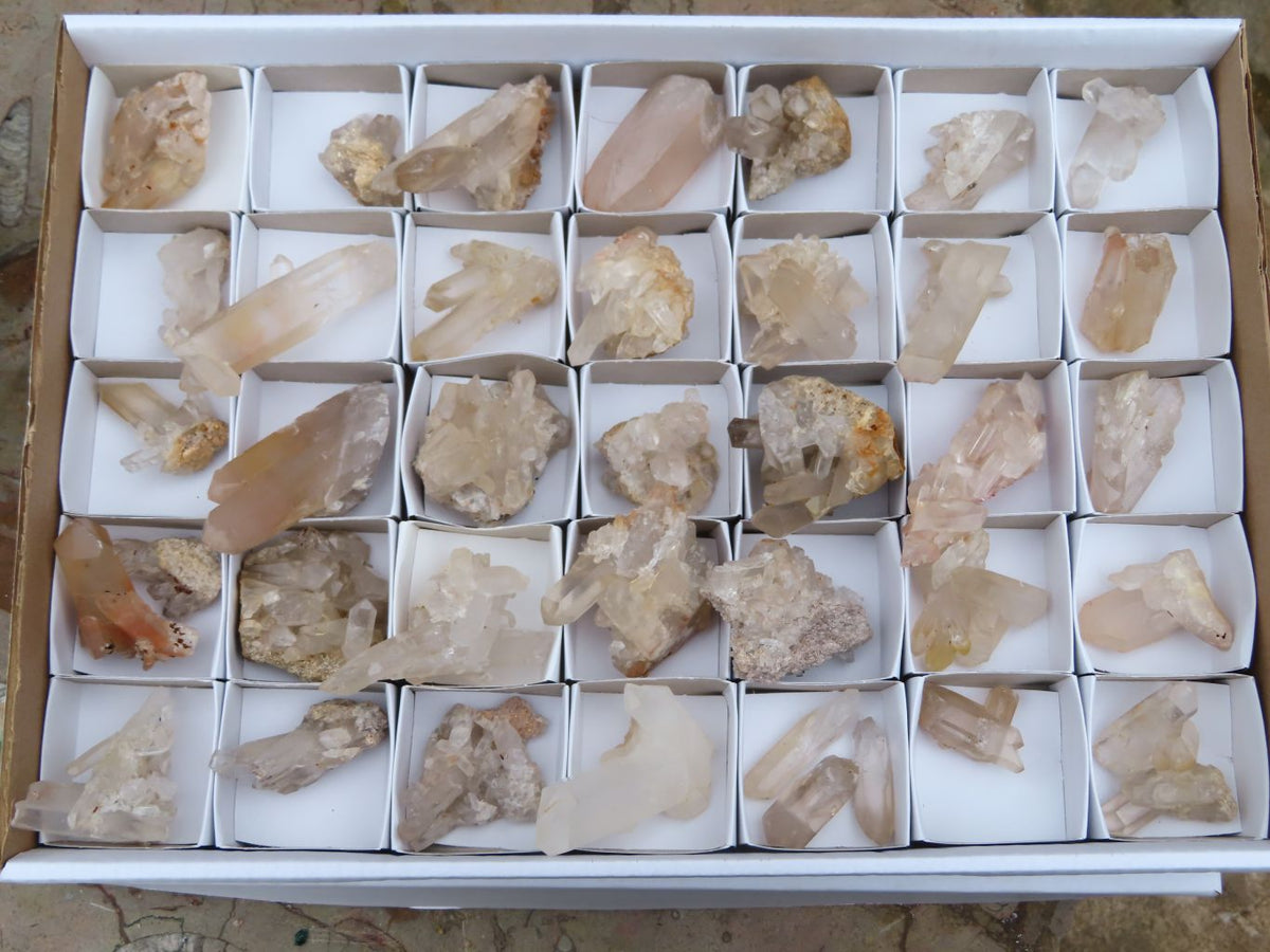 Natural Smokey Quartz Clusters &Crystals x 35 From Madagascar - TopRock