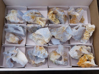 Natural Etched Blue Chalcedony Specimens  x 24 From Malawi - Toprock Gemstones and Minerals