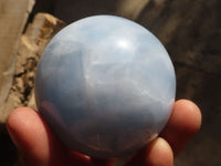 Polished Blue Calcite Spheres x 3 From Ihadilalana, Madagascar - Toprock Gemstones and Minerals