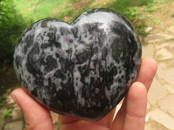 Polished Merlinite Gabbro Hearts x 3 From Madagascar - TopRock