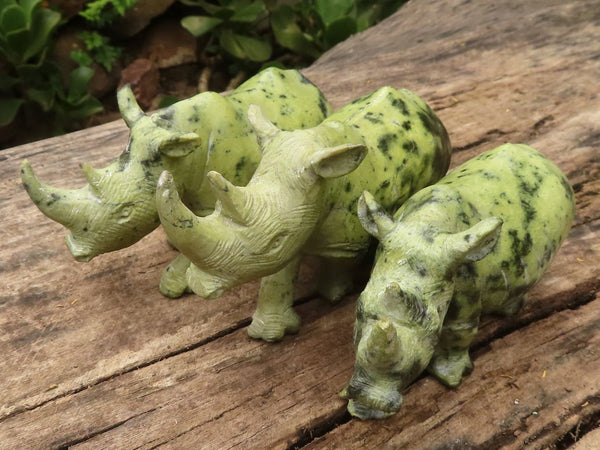 Polished  Hand Made Leopard Stone Rhinos - Large - Sold per piece - From Zimbabwe - TopRock