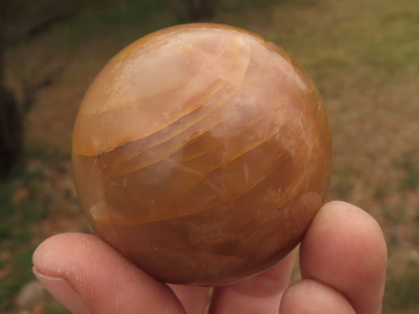 Polished Gorgeous Flashy Peach / Salmon Moonstone Spheres x 4 From Madagascar - TopRock