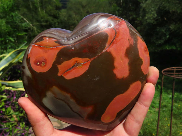 Polished Lovely Large Polychrome Jasper Heart x 1 From Madagascar - TopRock