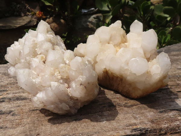 Natural Candle Quartz Clusters  x 2 From Madagascar - TopRock