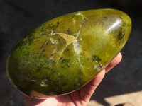Polished  Green Opal Standing Free Form  x 1 From Antsirabe, Madagascar - Toprock Gemstones and Minerals