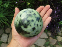 Polished Leopard Stone (Spotted Serpentine) Spheres x 2 From Zimbabwe - TopRock