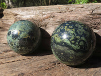 Polished Stromatolite / Kambamba Jasper Spheres  x 2 From Katsepy, Madagascar - Toprock Gemstones and Minerals