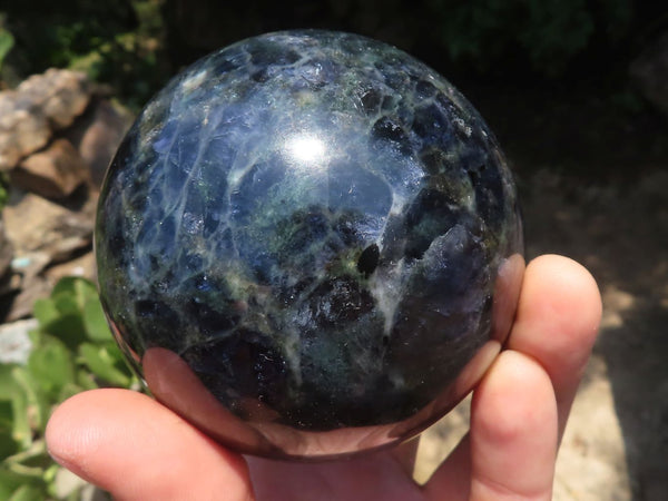 Polished Gorgeous Blue Iolite / Water Sapphire Spheres  x 2 From Madagascar - TopRock