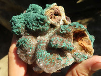 Natural Rare Ball Malachite On Drusy Quartz & Dolomite Matrix  x 2 From Kambove, Congo - Toprock Gemstones and Minerals