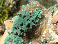 Natural Rare Ball Malachite On Drusy Quartz & Dolomite Matrix  x 2 From Kambove, Congo - Toprock Gemstones and Minerals