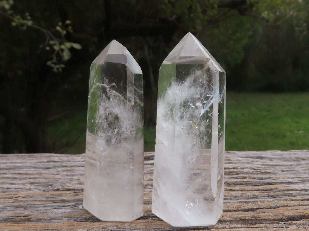 Polished Optic to Near Optic Quartz Points / Prisms x 12 From Madagascar - TopRock