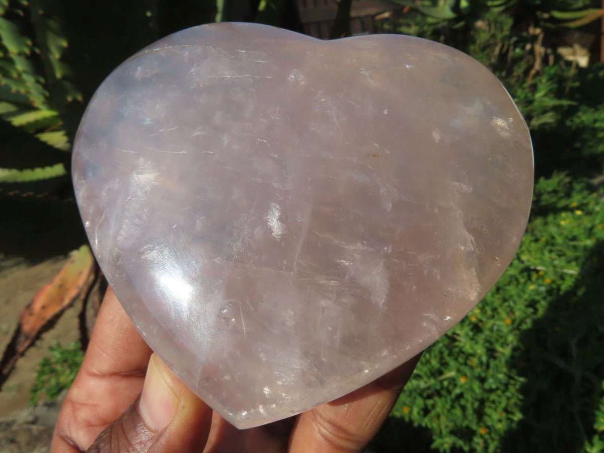 Polished Lavender & Rose Quartz Hearts x 4 From Madagascar - TopRock