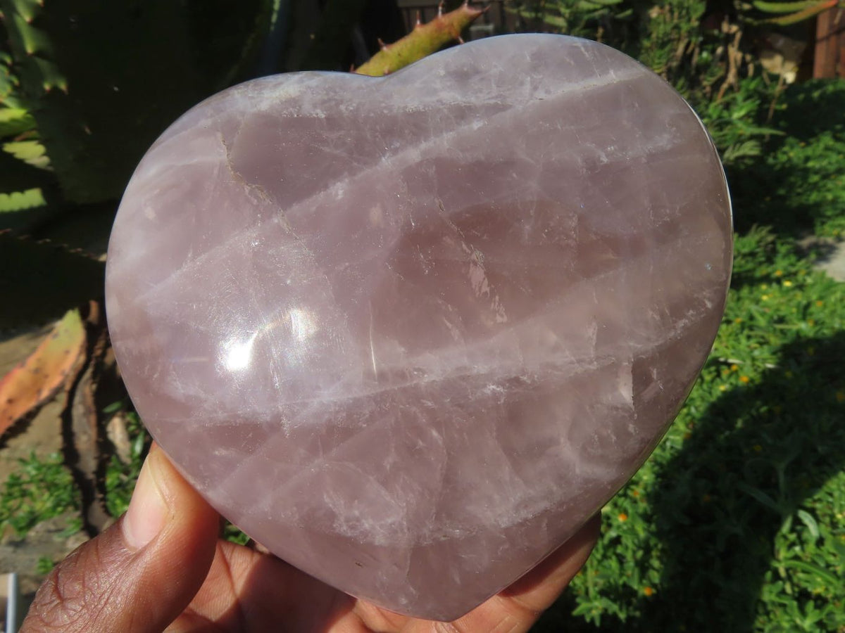 Polished Lavender & Rose Quartz Hearts x 4 From Madagascar - TopRock