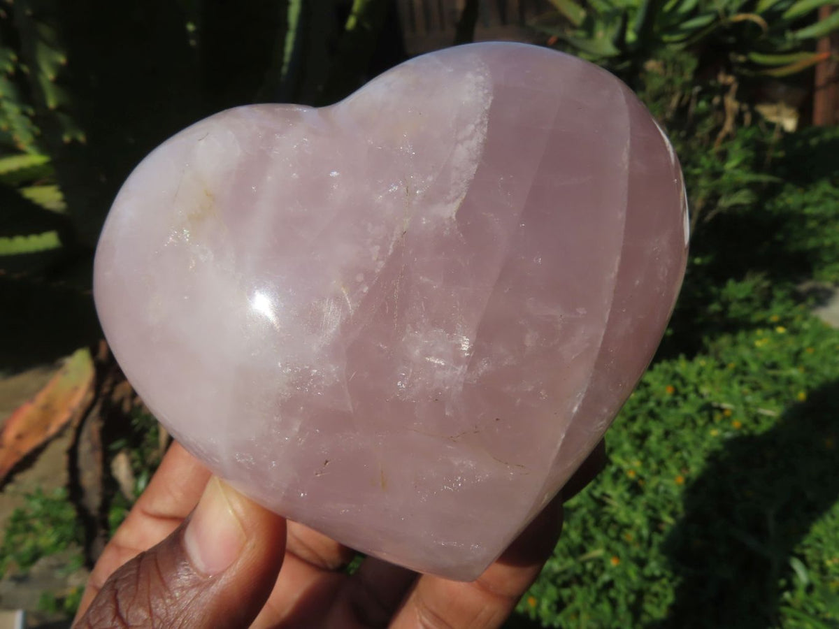 Polished Lavender & Rose Quartz Hearts x 4 From Madagascar - TopRock