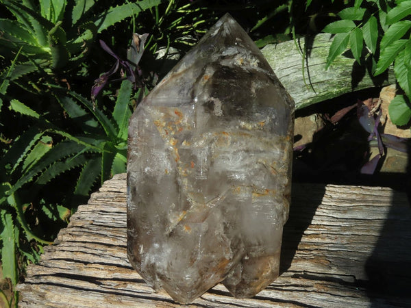 Polished Extra Large Double Terminated Smokey Window Quartz Crystal x 1 From Akansobe, Madagascar - TopRock