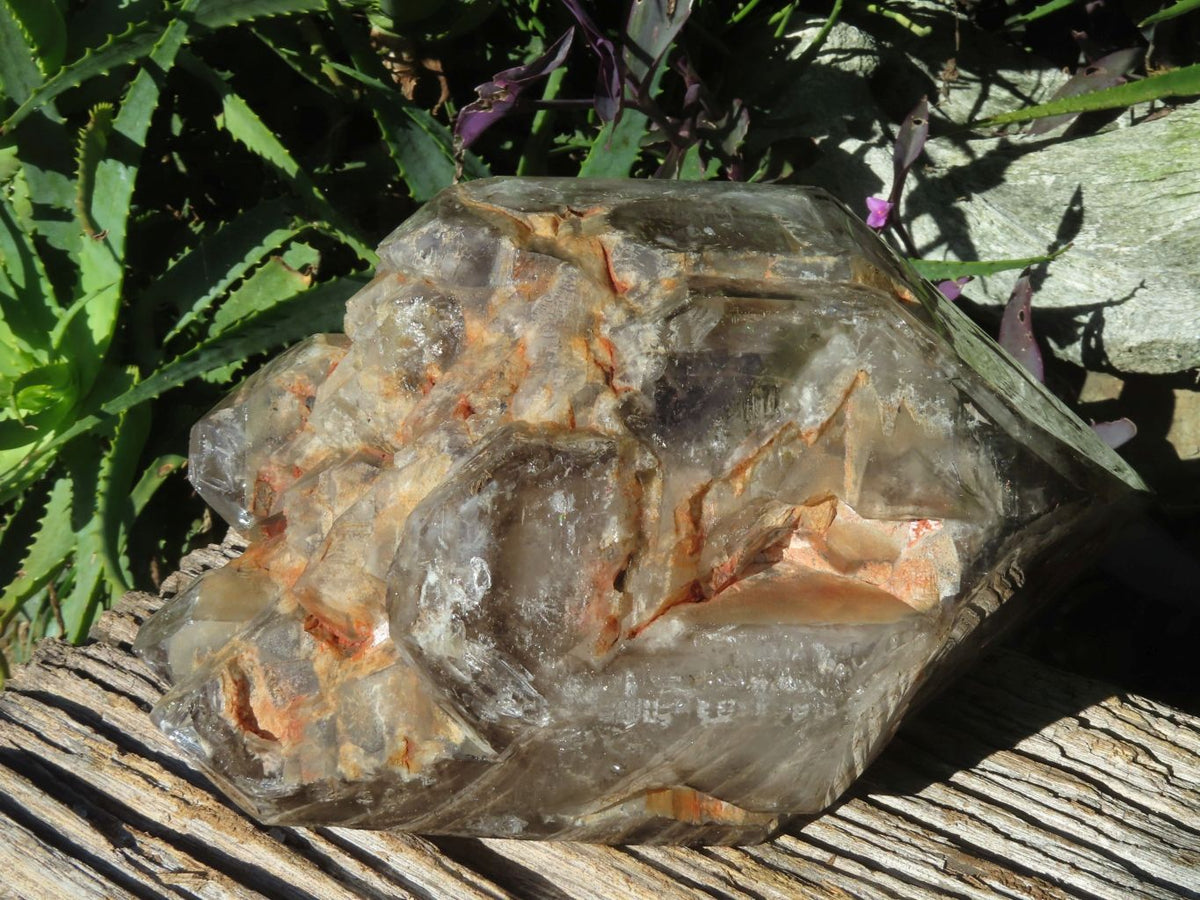 Polished Extra Large Double Terminated Smokey Window Quartz Crystal x 1 From Akansobe, Madagascar - TopRock