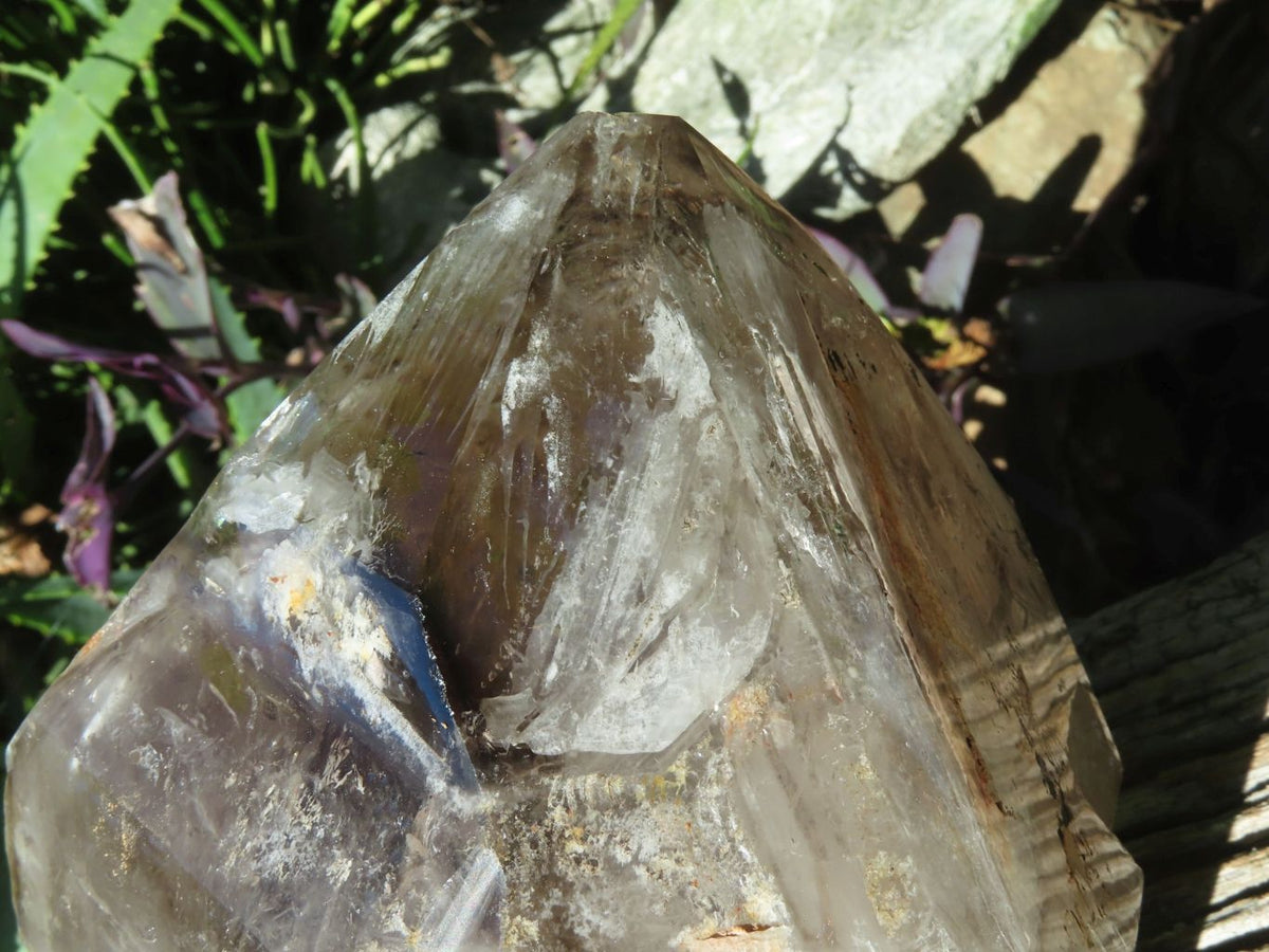 Polished Extra Large Double Terminated Smokey Window Quartz Crystal x 1 From Akansobe, Madagascar - TopRock